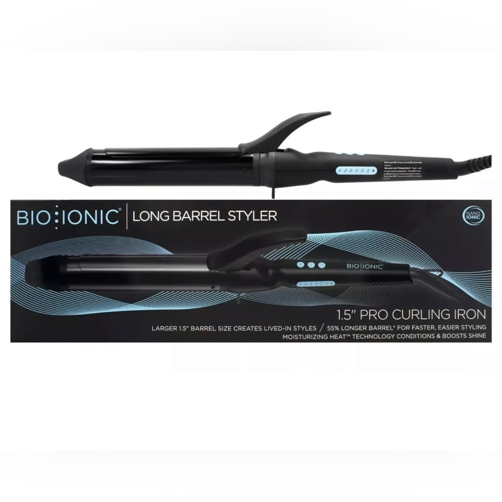 NIB Bio Ionic Long Barrel Curling Iron 1.5”